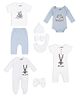 Mush Ultra Soft Bamboo Unisex Fabric Unisex Gift Set for New Born Baby/Kids Pack of 9, (3-6 Month, Stary Night)