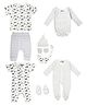 Mush Ultra Soft 100 % Bamboo Unisex Fabric Unisex Gift Set of 9 For New Born Baby Kids Daylight - Multicolor