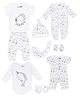 Mush Ultra Soft Bamboo Unisex Fabric Unisex Gift Set For New Born Baby/Kids Pack Of 9, (0-3 Months, Marine Life),White