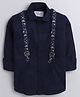 Polka Tots Full Sleeves Solid Shirt With Printed Suspender - Blue