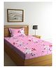 Arrabbi Single Bed Cotton Bedsheet and Pillow Cover - Pink 
