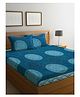 Arrabi Double Bed Cotton Blend Bedsheet and 2 Pillow Covers - Blue