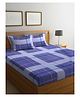 Arrabi Double Bed Cotton Blend Bedsheet and 2 Pillow Covers - Blue