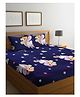 Double Arrabi Bed Cotton Bedsheet and Pillow Cover  Blue
