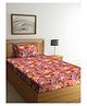 Arrabi Cotton Single Bedsheet and Pillow Cover  Multicolour