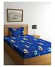 Arrabi Single Bed Cotton Bedsheet And Pillow Cover  Blue