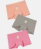 Mackly Girls Pack Of 3 Unicorn Printed Boxer Briefs - Peach Pink & Grey