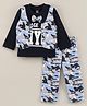 Jb Club Full Sleeves Camouflage Printed Tee With Attached Jacket & Pants Set  - Navy Blue