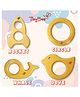 TinyBee Dove Whale Rocket & Circular Wooden Teethers Pack of 4 - Brown