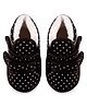 Chiu Polka Dot Printed Double Velcro Closure Booties - Black