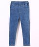 Babyhug  Denim Full Length Stretchable Jeggings Solid Color - Blue