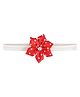 Aye Candy Polka Dot Printed Flower Headband - Red