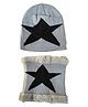 MOMISY Kids Winter Cap With Neck Warmer Big Star design Grey - Circumference 38 Cm