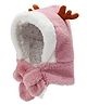 MOMISY  Animal design Earflap Hood Cap (Pink) - Diameter 44 cms-  Diameter 44 cms
