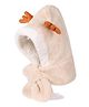 MOMISY  Animal design Earflap Hood Cap (Beige) - Diameter 44 cms-  Diameter 44 cms