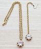 Pretty Ponytails Crystal Flower Maang Teeka and Necklace Set - White and Gold