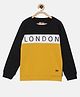 3PIN Full Sleeves London Printed & Colour Blocked Sweatshirt - Mustard Yellow