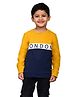 3PIN Full Sleeves London Printed & Colour Blocked Sweatshirt - Navy Blue