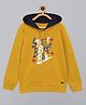 3PIN Full Sleeves Street Basket Ball Printed Hooded Sweatshirt - Mustard