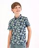 Primo Gino 100% Cotton Half Sleeves Abstract Printed Shirt - Navy Blue