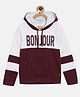 3PIN Full Sleeves Bonjour Colorblocked Hooded Sweatshirt - Mar