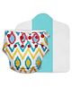 SuperBottoms Freesize UNO Cloth Diaper (3M - 3Y) Reusable with 1 Dry Feel Pad, Absorbs 4-5 Pees - Ikat Chevron