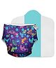SuperBottoms Freesize UNO Cloth Diaper (3M - 3Y) Reusable with 1 Dry Feel Pad, Absorbs 4-5 Pees - Purple Love