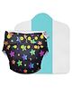 SuperBottoms Freesize UNO Cloth Diaper (3M - 3Y) Reusable with 1 Dry Feel Pad, Absorbs 4-5 Pees - Rainbow Twinkles