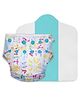 SuperBottoms Freesize UNO Cloth Diaper (3M - 3Y) Reusable with 1 Dry Feel Pad, Absorbs 4-5 Pees - White Warli