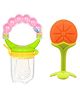 Enorme Orange Fruit Shape Silicone Teether With Fruit Food Feeder Nibbler Pack Of 2 - Color May Vary