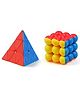 Enorme High Speed Smooth Stickerless Triangle Pyramid Cube and 3x3x3 Round Bubble Magic Cube - Multicolor