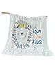Bembika Bamboo Cotton Muslin Swaddle Blanket Baby Lion Printed - White