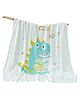 Bembika Bamboo Cotton Muslin Swaddle Blanket Baby Little Dinosaur Printed - White