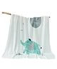 Bembika Bamboo Cotton Muslin Swaddle Blanket Baby Elephant Printed - White