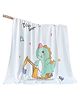 Bembika Bamboo Cotton Muslin Swaddle Blanket Baby Cute Dinosaur Printed - White