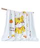 Bembika Bamboo Cotton Muslin Swaddle Blanket Baby, Cute Tiger Printed - White