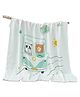 Bembika Bamboo Cotton Muslin Swaddle Blanket Baby, Panda Car Printed - White