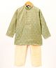Pehanaava Full Sleeves Ethnic Leaves Printed Kurta And Pyjama - Green