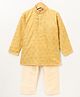 Pehanaava Full Sleeves Ethnic Leaves Printed Kurta And Pyjama - Yellow