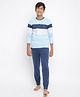 LiL tomatoes Full Sleeves Broad Striped Night Suit - Sky Blue