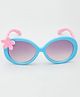 KIDSUN 100% UV Protection Oval Flower Detailed Sunglasses - Blue & Pink