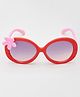 KIDSUN 100% UV Protection Oval Flower Detailed Sunglasses - Red
