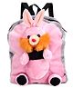 Tickles Shoulder Plush Bag Rabbit Applique Pink - Height 14 Inches