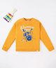 Ed-a-Mamma Sustainable Cotton Full Sleeves Text Printed Sweatshirt - Yellow