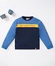Ed-a-Mamma Sustainables Cotton Full Sleeves Text Printed Sweatshirt - Blue