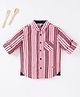Ed-a-Mamma Cotton Full Sleeves Striped Shirt - Pink