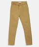 Tales & Stories Solid Button Down Slim Fit Trouser - Khaki Brown