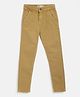 Tales & Stories Solid Button Down Slim Fit Trouser - Khaki Brown