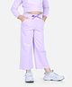 Aww Hunnie Solid Bow Detailed Winter Wear Track Pant With Front Pockets - Purple