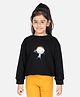 Aww Hunnie Full Sleeves Boy Cartoon Placement Printed Winter Wear Top - Black